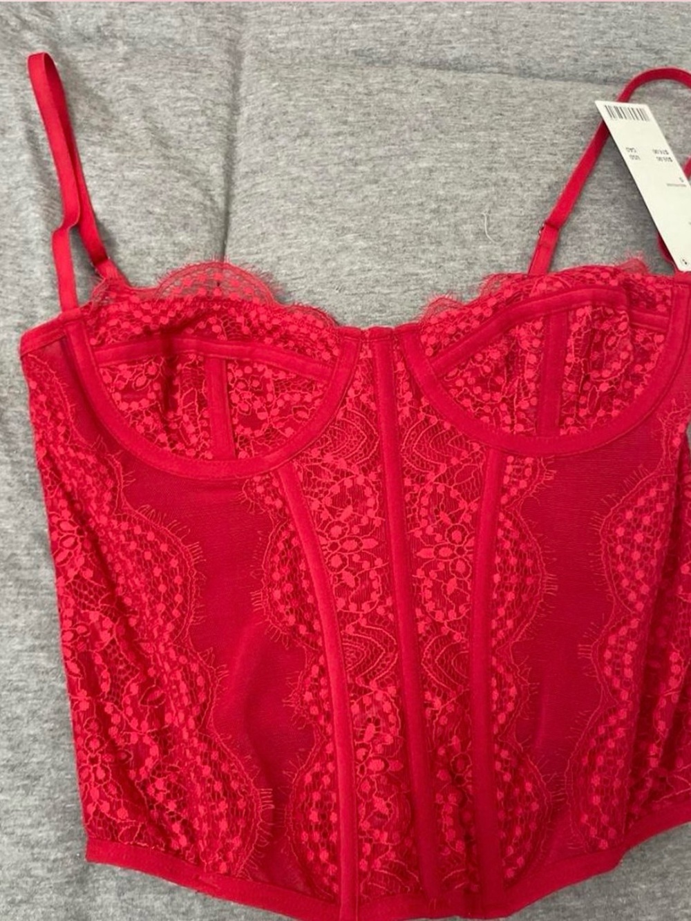 NWT urban outfitters Out From Under Modern Love Corset Top Red